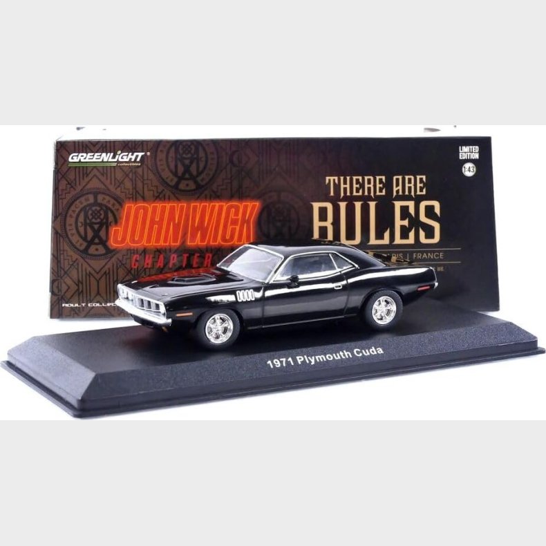 Greenlight Collectibles - 1/43 John Wick 4 - 1971 Plymouth Cuda