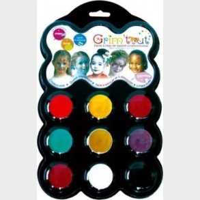 Ansigtsmaling -  Palette Med 9 Ansigtsfarver - Grim Tout
