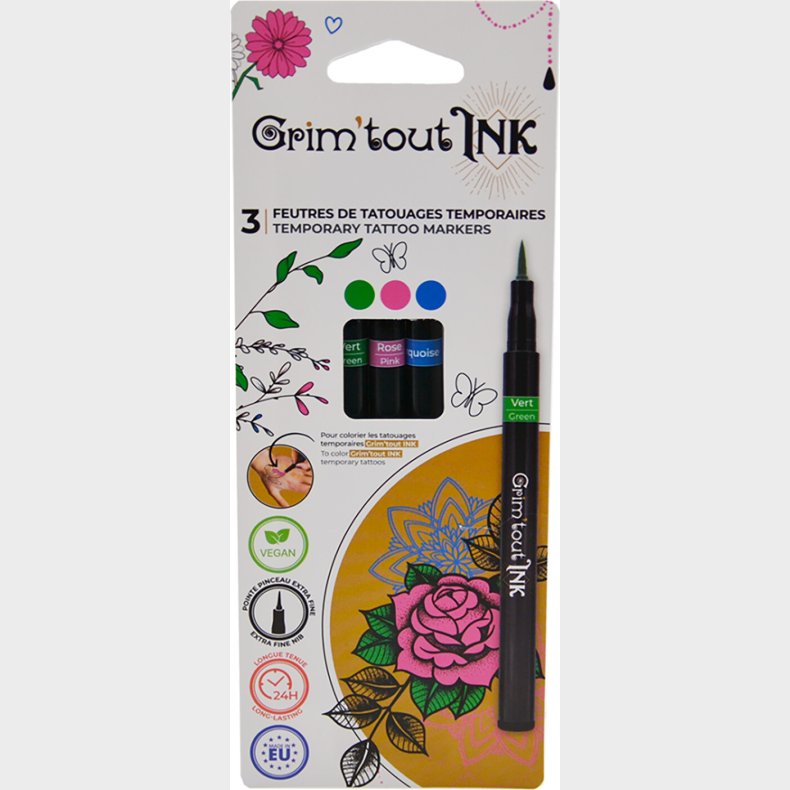 Grim Tout - Ink Tatoveringspen 3 Stk - Complementary