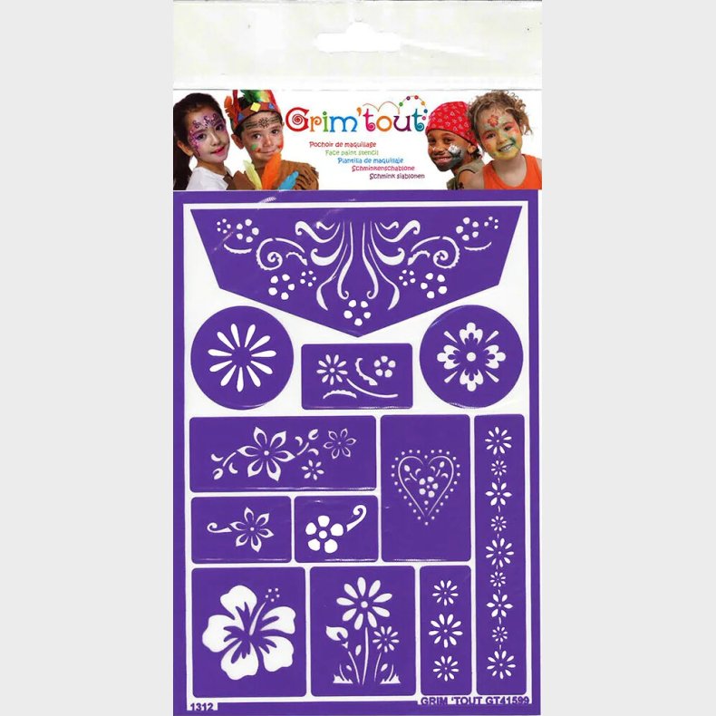 Grim Tout - Stencil Til Teatersminke - Blomster
