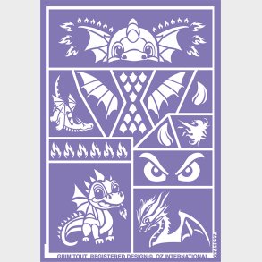 Grim Tout - Stencil Til Teatersminke - Drage