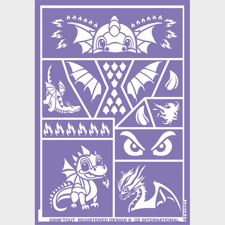 Grim Tout - Stencil Til Teatersminke - Drage