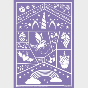 Grim Tout - Stencil Til Teatersminke - Enhjrning