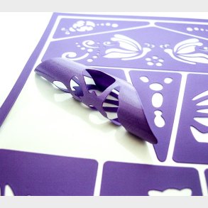 Grim Tout - Stencil Til Teatersminke - Kat Og Sommerfugle