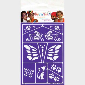 Grim Tout - Stencil Til Teatersminke - Kat Og Sommerfugle