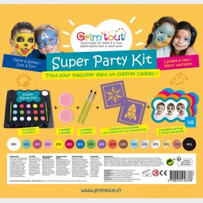 Grim Tout - Teatersminke - 17 Farver - Super Party Kit