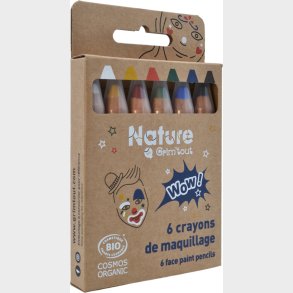 Grim Tout - Teatersminke - 6 Farveblyanter - Wow Nature By Grimtout