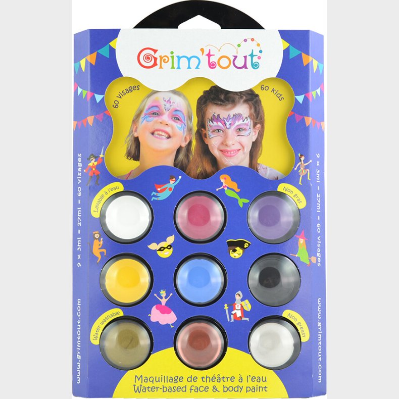 Grim Tout - Teatersminke - 9 Farver - Enhj�rning