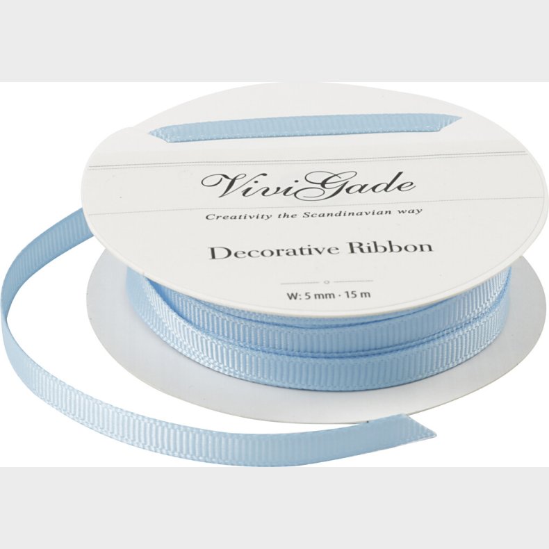 Grosgrainbnd - B 6 Mm - Lysebl - 15 M