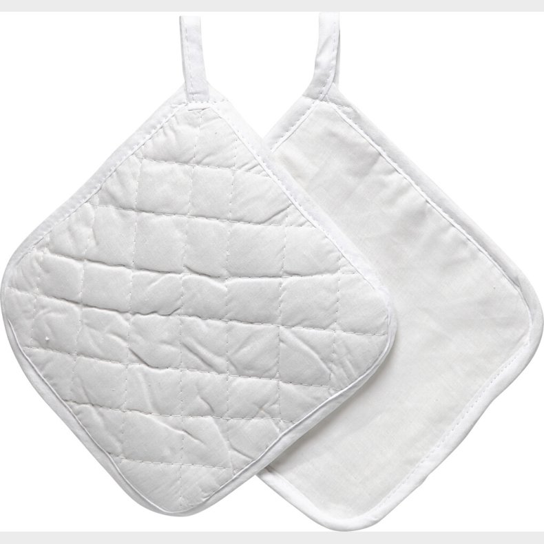 Grydelapper - Str. 20x20 Cm - 145 G - Hvid - 1 Par