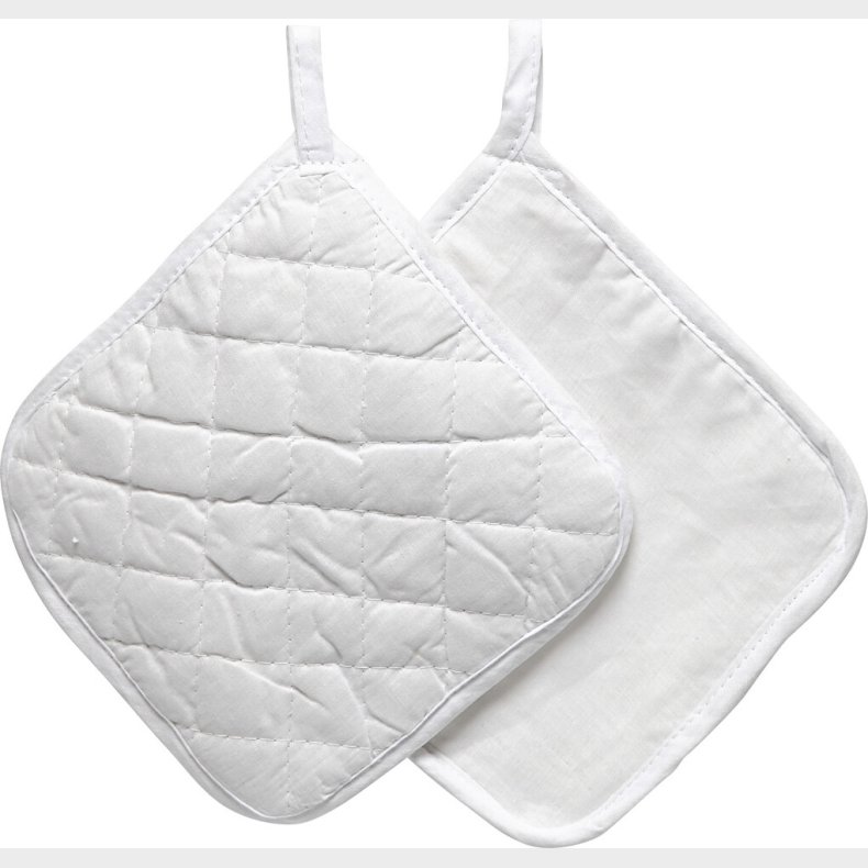 Grydelapper - Hvid - 20x20 Cm - 4 Stk