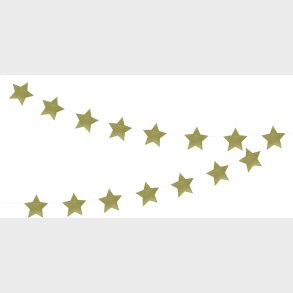 Guirlande - Guldglitter - 15 Stjerner - Scanseason