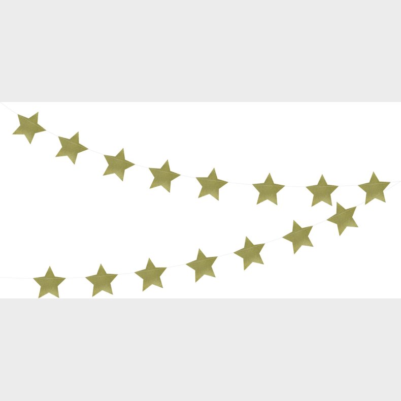Guirlande - Guldglitter - 15 Stjerner - Scanseason