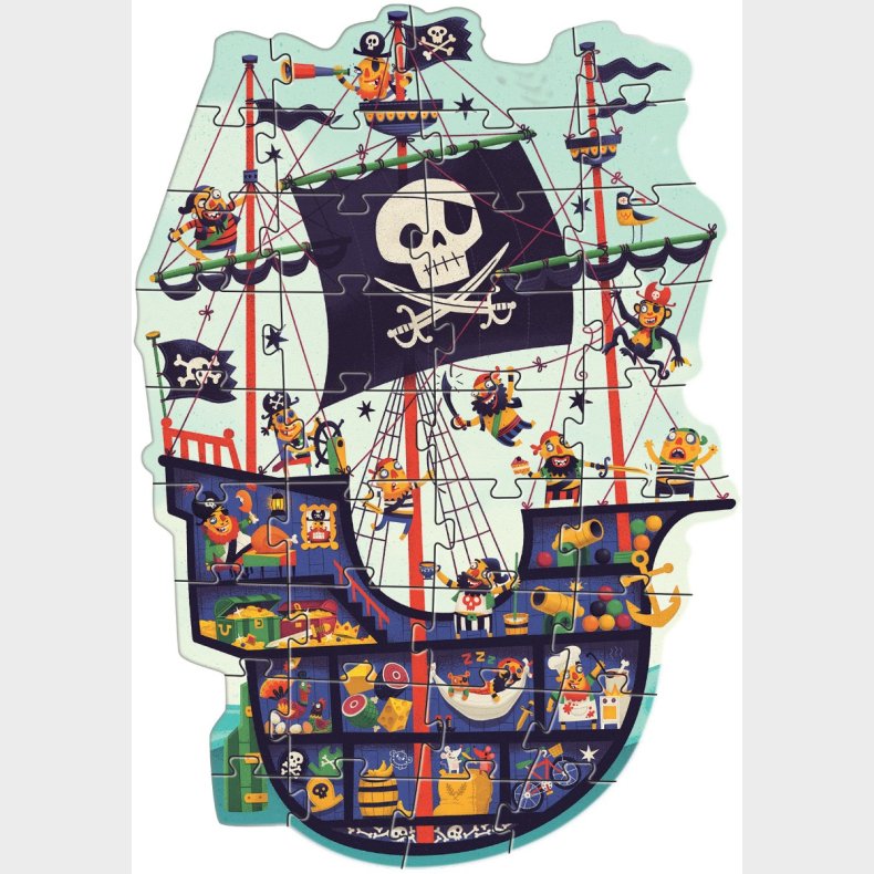 Djeco | Gulvpuslespil med 36 brikker - Piratskib