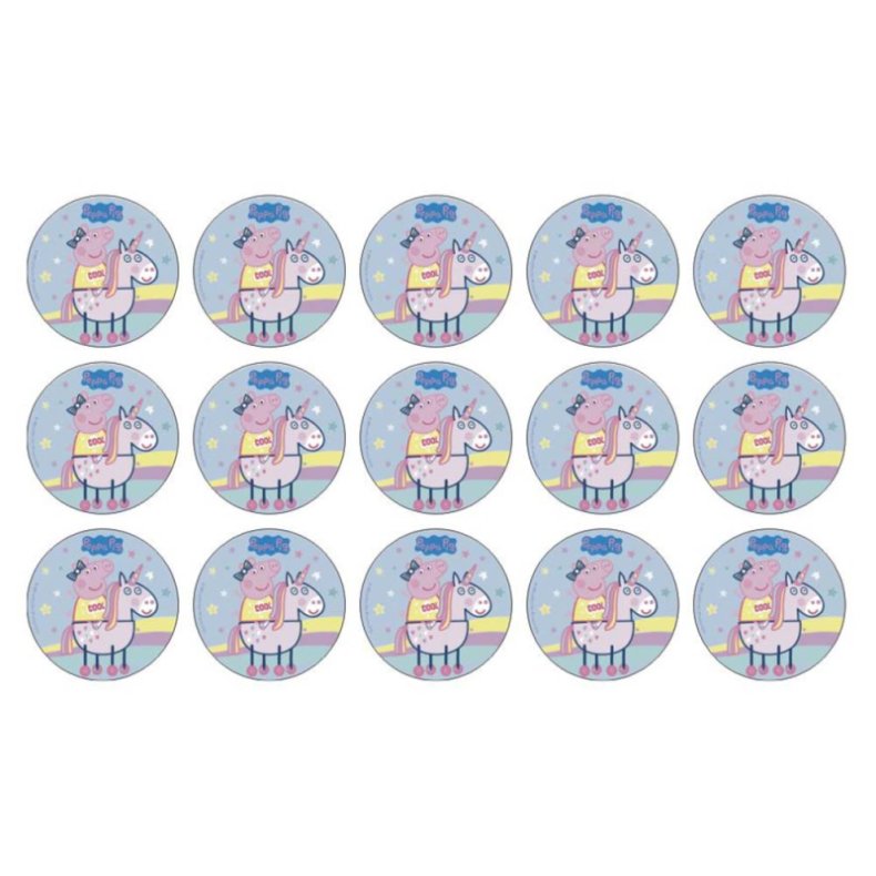 Gurli Gris muffinskageprint / sukkerprint - Enhjrning
