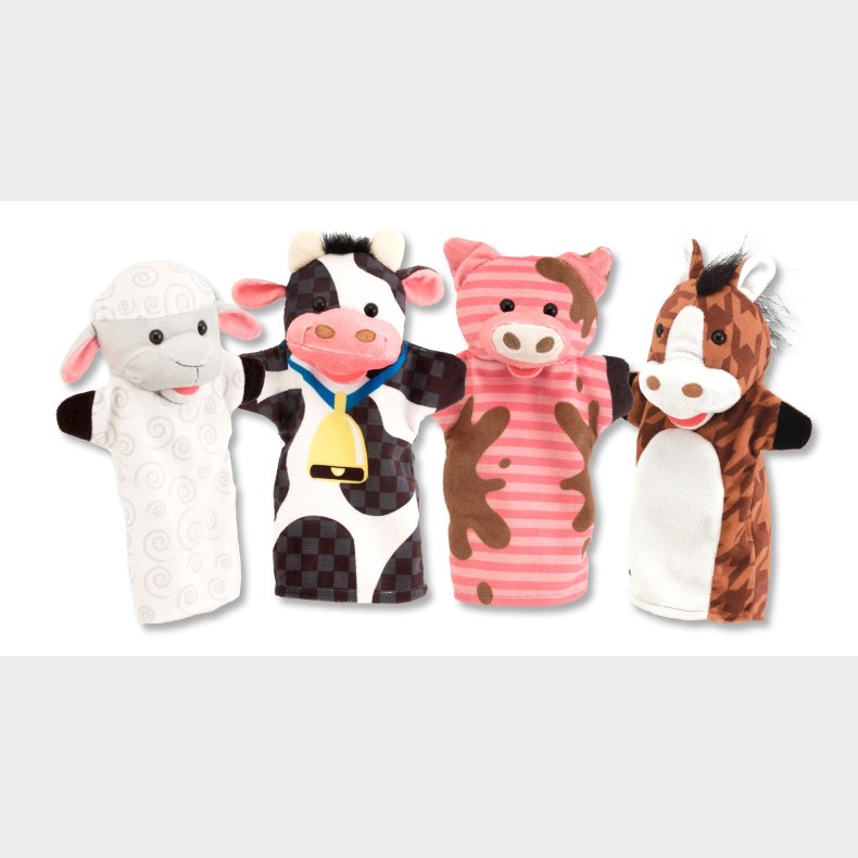 Melissa & Doug | Hnddukker - Bondegrdsdyr, 4 stk.