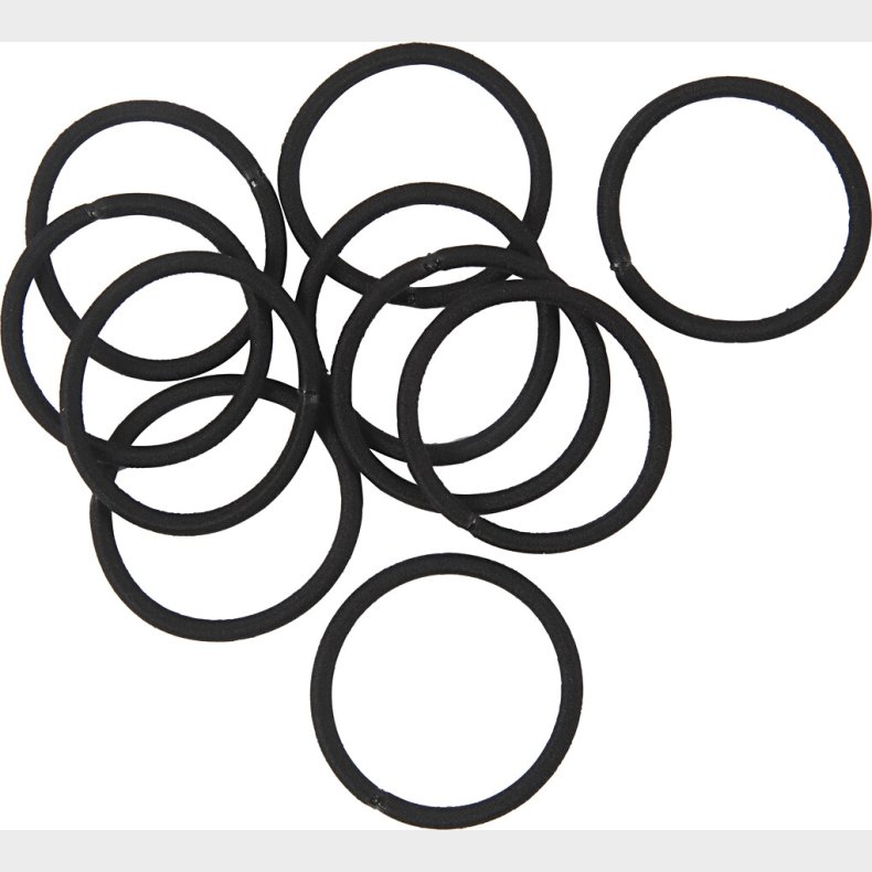 Hrelastikker - Sort -  45 Mm - 10 Stk