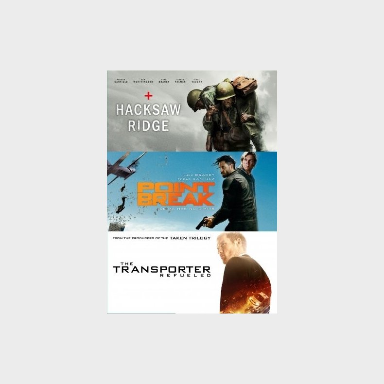 Hacksaw Ridge // Point Break // The Transporter Refueled - DVD - Film