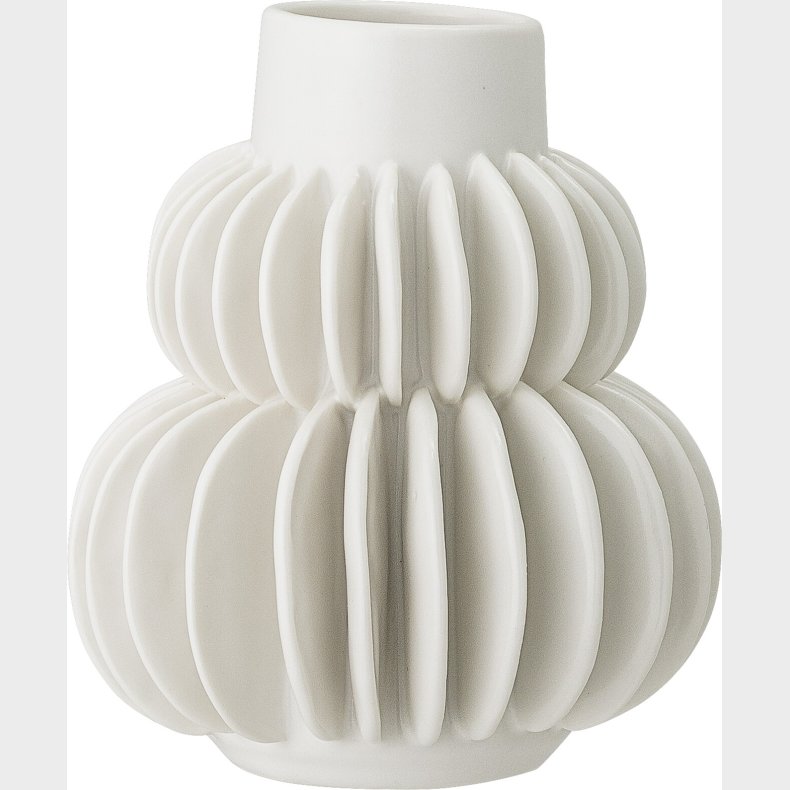 Bloomingville - Halfdan Vase - Hvid - Stentj - H 14 Cm