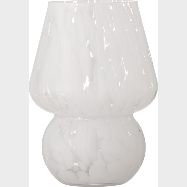 Bloomingville - Halim Vase - Hvid - Glas - H 18,5 Cm