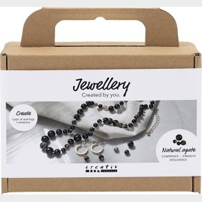 Halskde Og reringe - Sort - Hvid