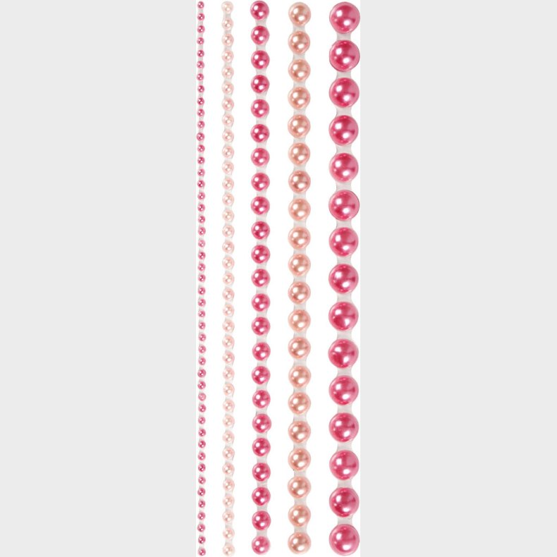 Halvperler - Selvklbende - Pink - Str. 2-8 Mm - 140 Stk.