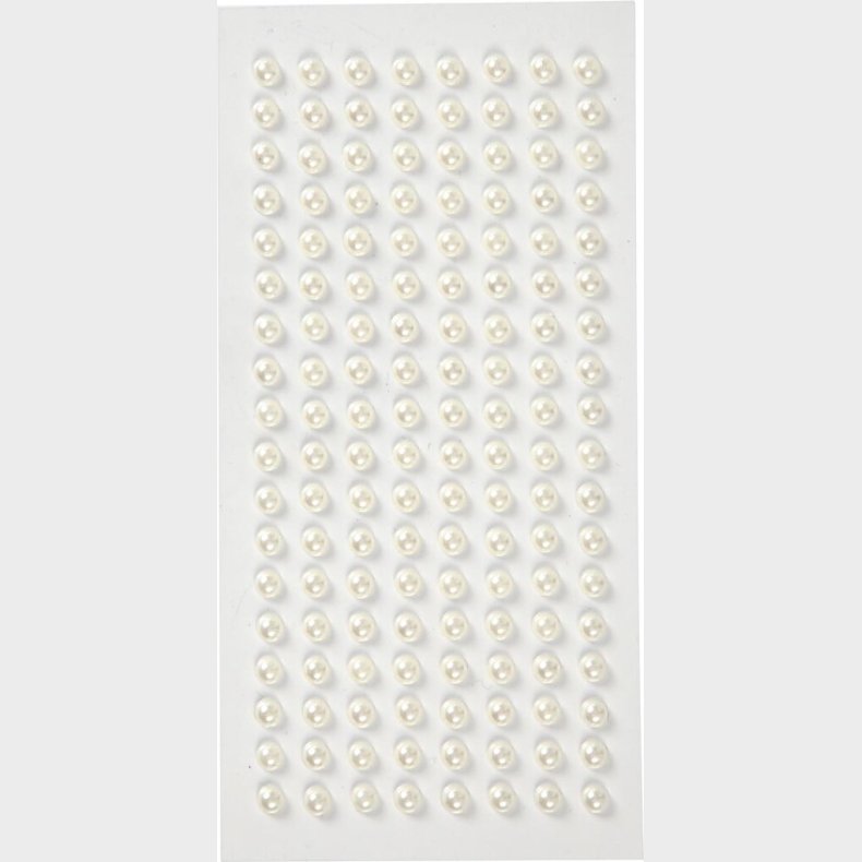 Halvperler - Selvklbende -  5 Mm - Hvid - 144 Stk.
