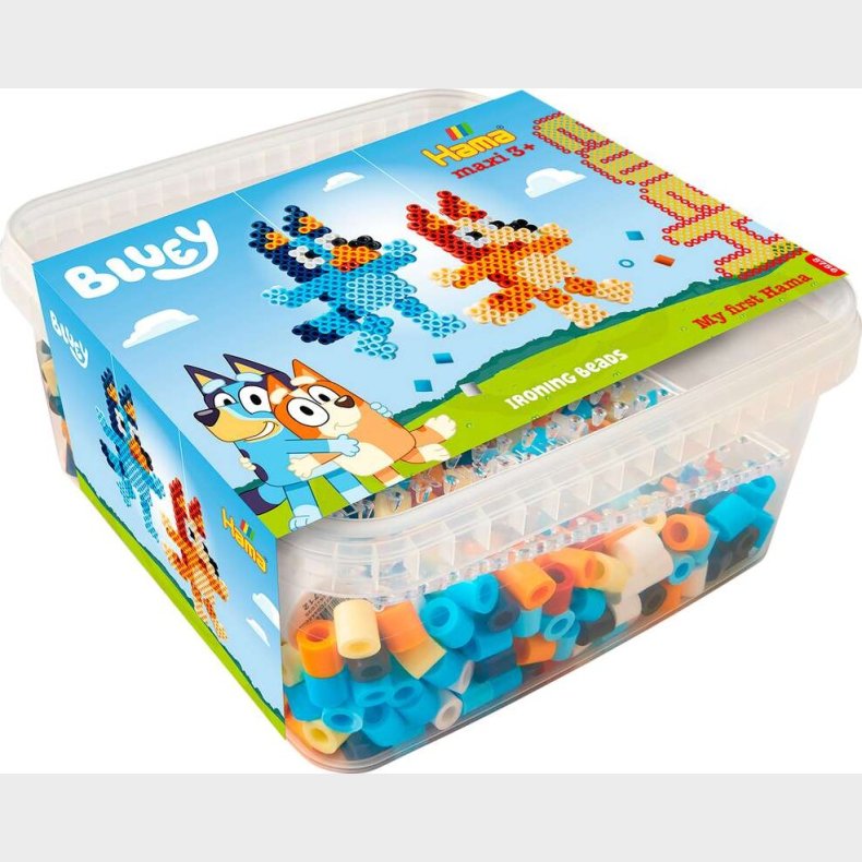Hama Maxi B�tte Perler+plade, Bluey - 8756