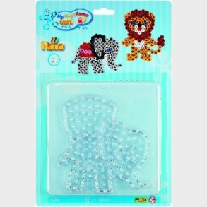 Hama Maxi Perleplader - Lille Elefant Og Lve - Transparent - 8107