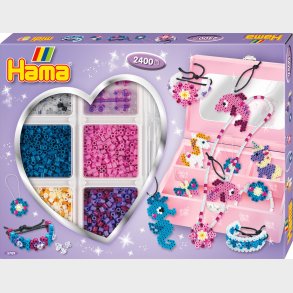 Hama Midi Perler - 2.400 Perler I Opbevaringsboks - Lilla - 3709