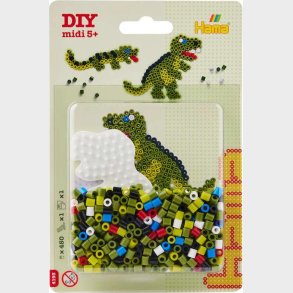 Hama Midi Perler - Diy Lille Dinosaur Perleplade Og 450 Perler - 4193
