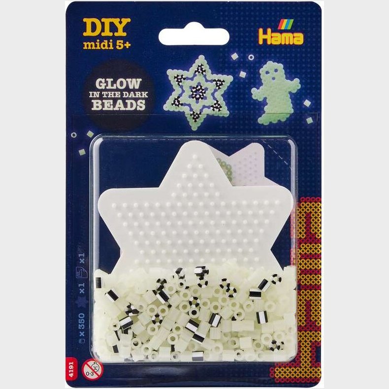 Hama Midi Perlest - Lille Stjerne Plade + Perler - 4191