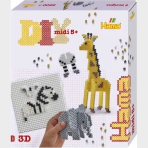Hama Midi Perlest - 3d Safari Perleplader Og Perler - 3256