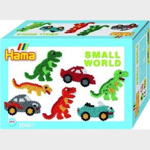 Hama Midi Perler - Dinosaurer Og Biler Perlest - 2.000 Perler - 3502