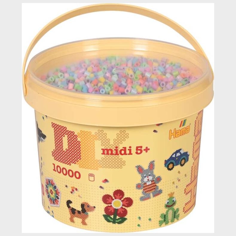 Hama Midi Perler - 10.000 Stk. I Spand - Pastel Mix 50 - 180-50