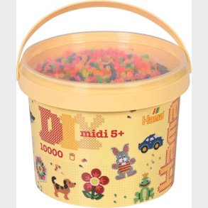 Hama Midi Perler - 10.000 Stk. I Spand - Neon Mix 51 - 180-51