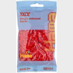 Hama Midi Perler - Transparent Rd - 1.000 Stk - 207-13