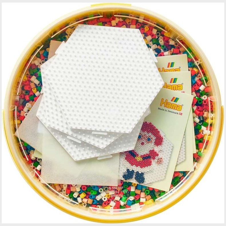 Hama 181-301 - Jul - 30.000 Stk. Midi Perler + 3 Sekskant Plader