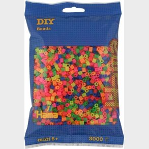 Hama Midi Perler - Neon Mix -  3.000 Stk. - 201-51