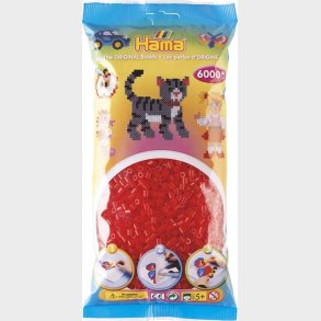Hama Midi Perler - Transparent Rd - 6.000 Stk - 205-13
