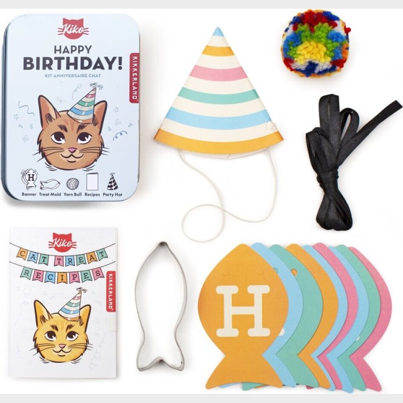 Kikkerland - Kat Fdselsdagsst Inkl. Hat, Opskrifter Og Guirlande
