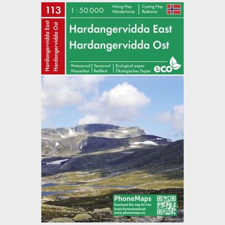 Freytag & Berndt - Hardangervidda East Hiking & Cycling Map - English book