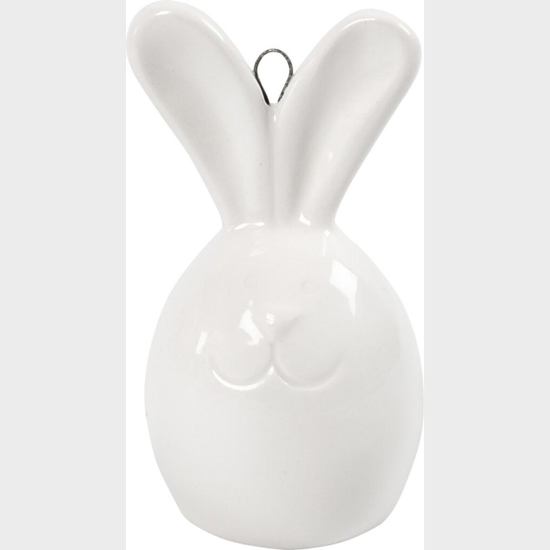 Hare - H 6,7 Cm -  3,6 Cm - Hvid - 3 Stk.