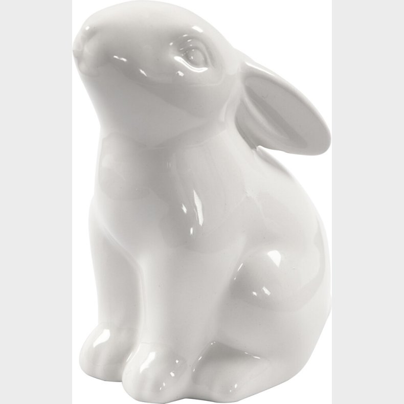 Hare - H 9 Cm -  5,5 Cm - Hvid - 12 Stk.