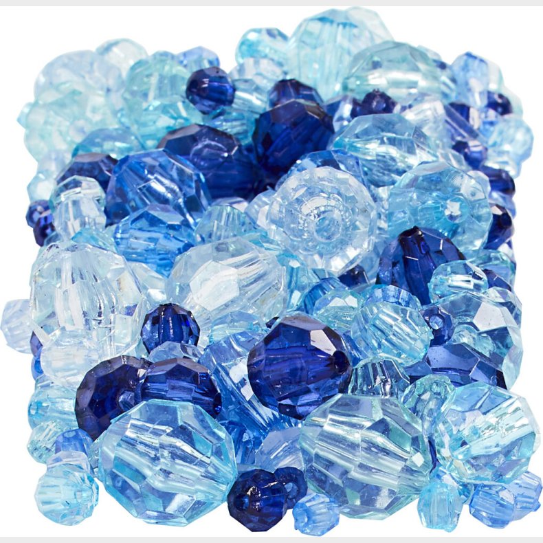 Harmoni Facetperlemix - Str. 4-12 Mm - Hulstr. 1-2,5 Mm - Bl� Harmoni - 250 G