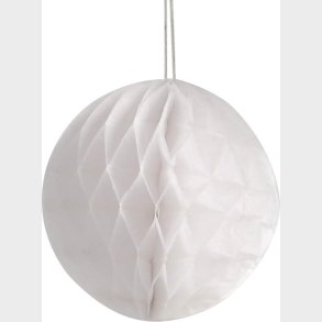 Harmonikakugler -  8 Cm - Hvid - 10 Stk.