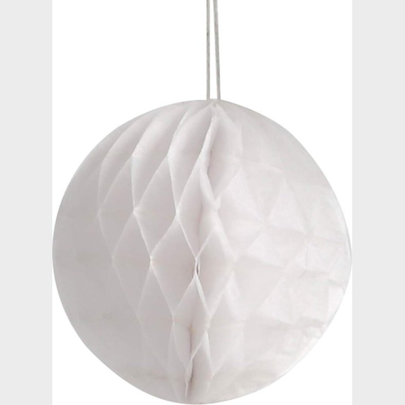 Harmonikakugler -  8 Cm - Hvid - 10 Stk.