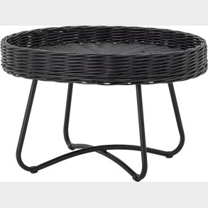Bloomingville - Hattie Sofabord - Sort - Rattan - Rundt