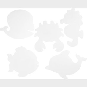 Havets Dyr - H 18,5-26 Cm - B 15-29 Cm - 230 G - Hvid - 16 Stk.