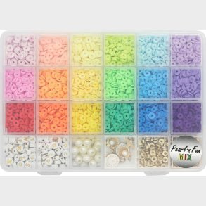 Heishi Fimo Perlemix M/tilbehr, Pastelfarver